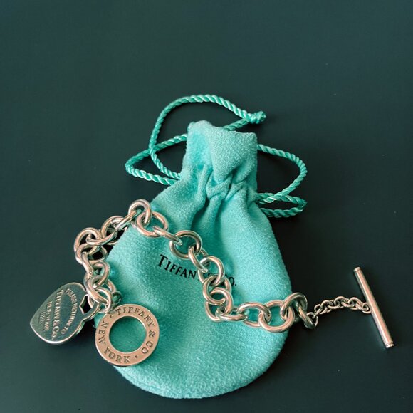 8" Tiffany & Co 1837 Toggle Bar Large Round Bracelet Silver w/Pouch - Authentic - Picture 4 of 6